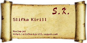 Slifka Kirill névjegykártya